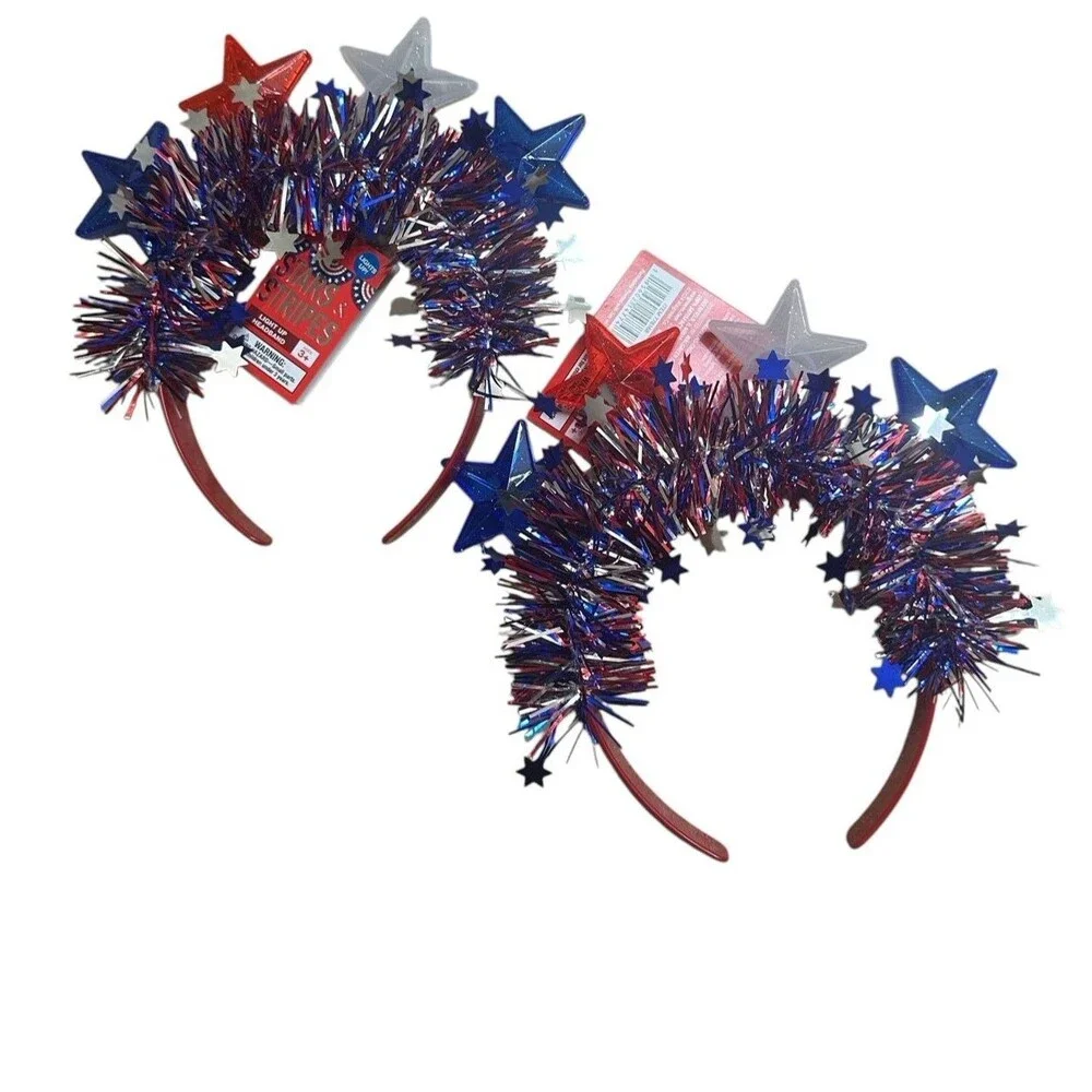 NWT Bundle Stars & Stripes Patriotic 4th of July Kids Headbands Sunglasses Tie